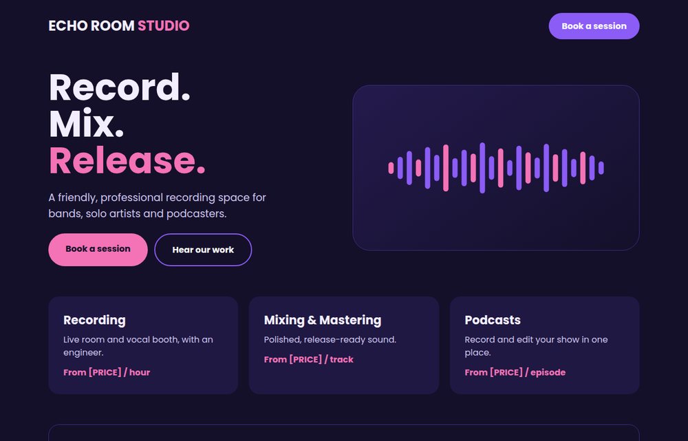 Sample website for a recording studio